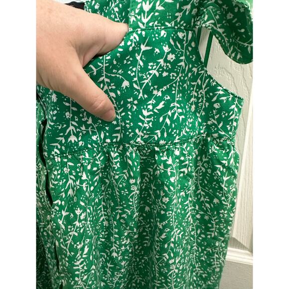 NWT Mackenzie & James Green White Floral Ruffle Blouse M Cottagecore - Picture 4 of 6